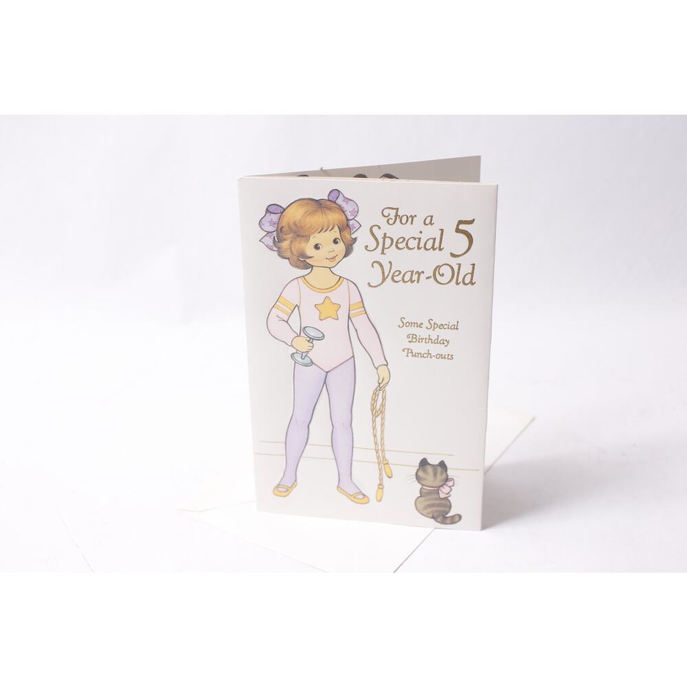 Uncut Vintage Punch-out Paper Doll Birthday Card Gift Idea  ~ 260507-WH 646